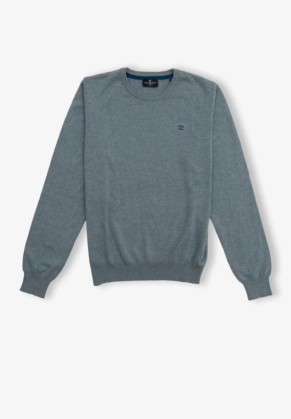 Jersey Cuello Caja Azul Humo