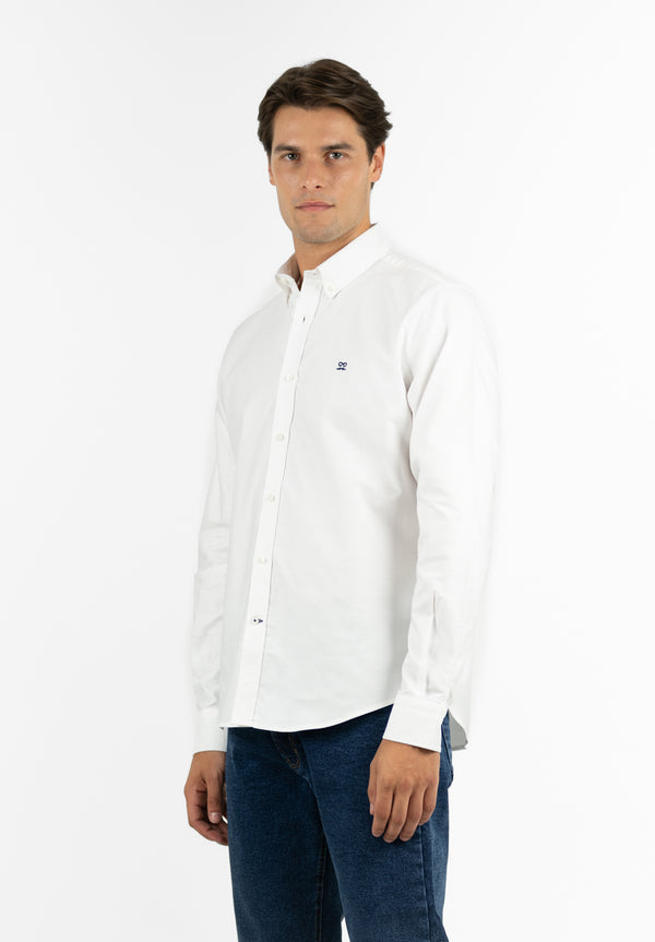 Camisa Manga Larga Oxford Blanca