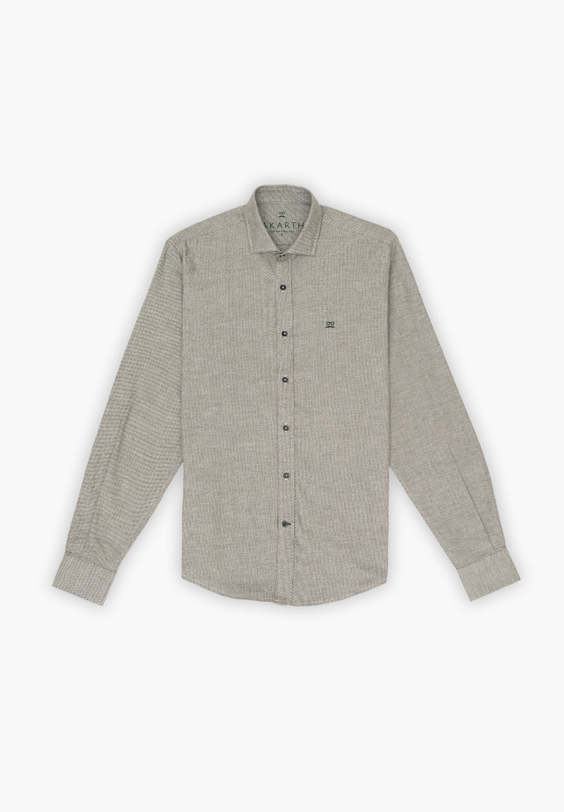 Camisa Cuadros Melange Verde Oscuro