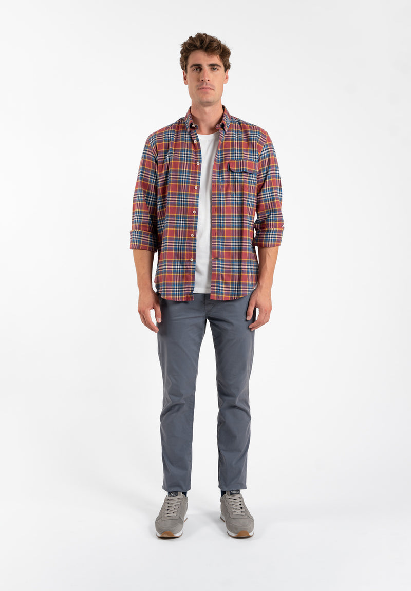 Camisa Cuadros Premier Cerúleo