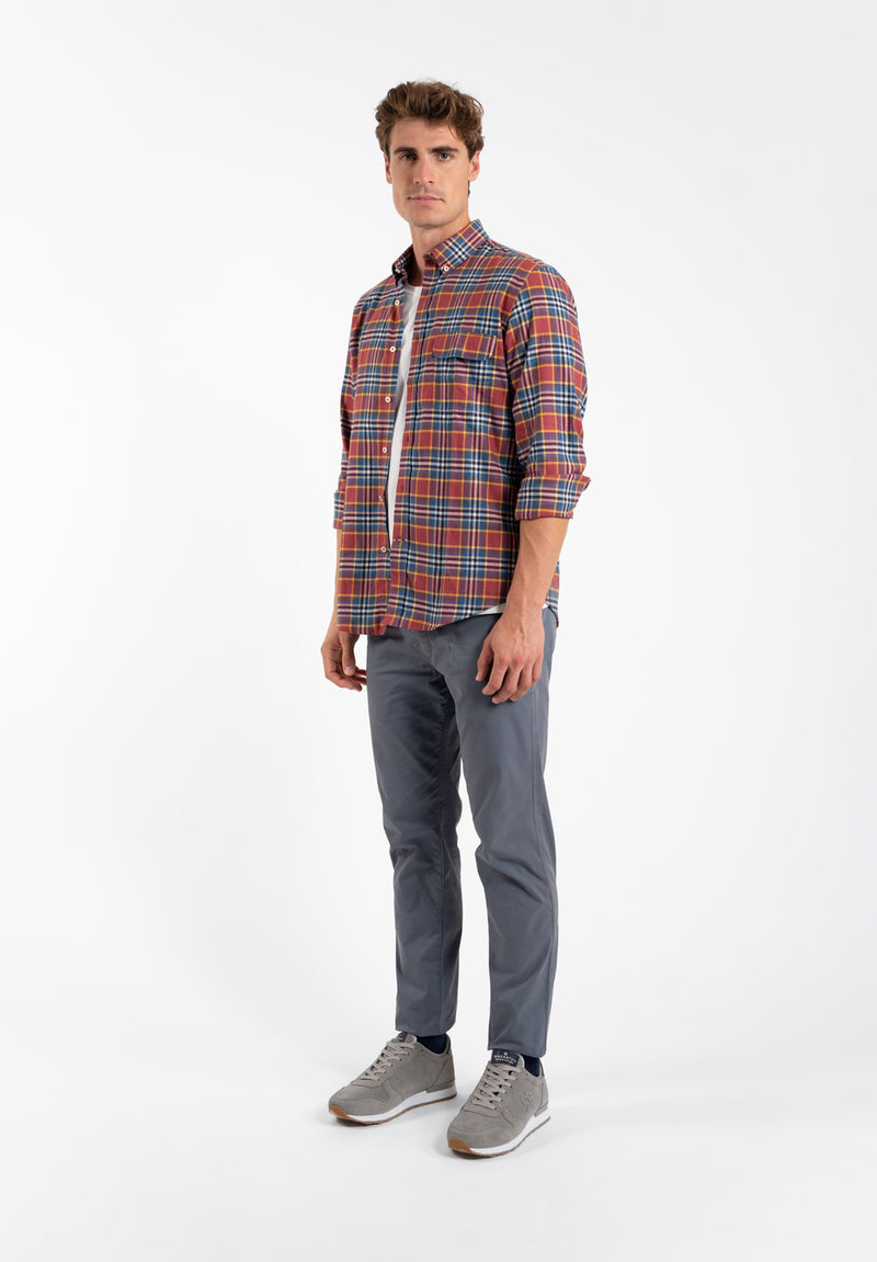 Camisa Cuadros Premier Cerúleo