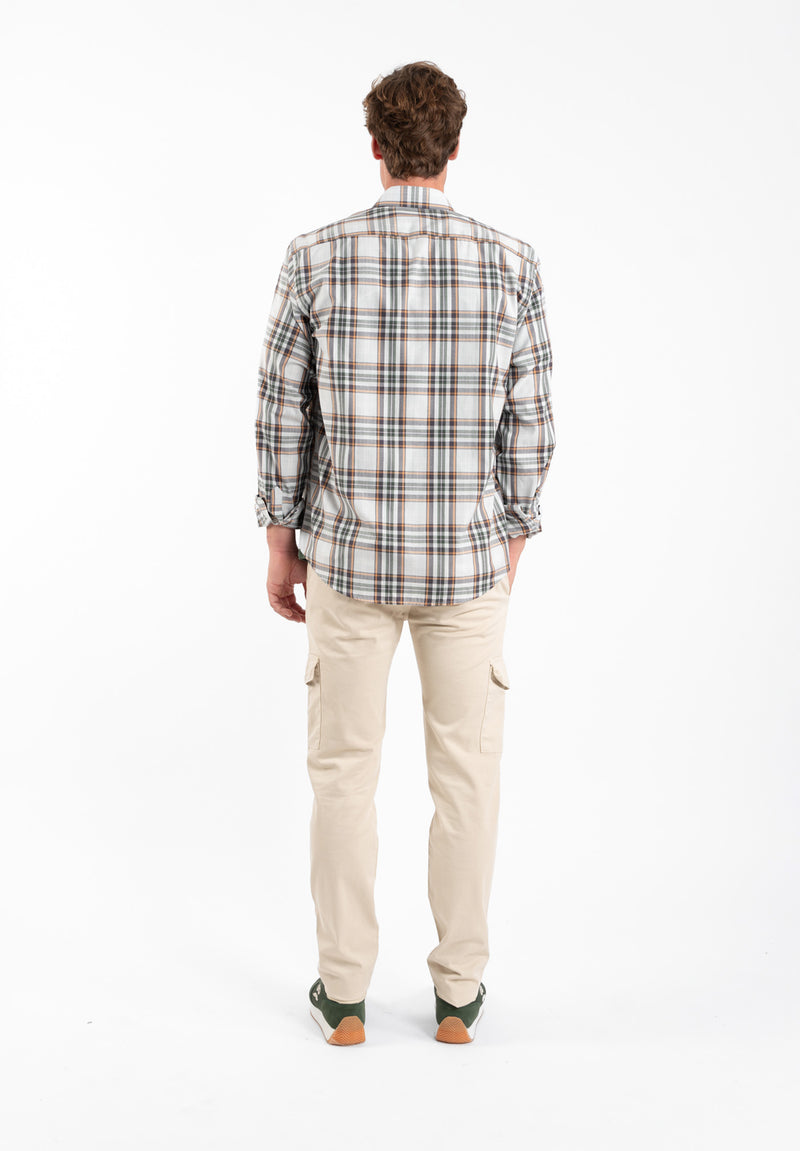 Camisa Cuadros Village Gris y Caramelo