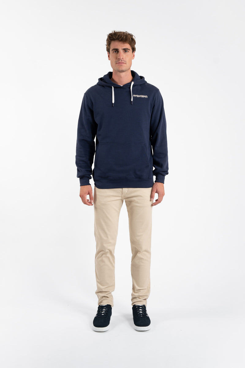 Sudadera Print Bolsillo Marino