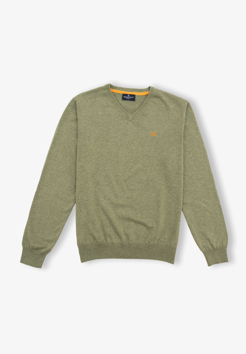 Jersey Cuello Pico Kaki