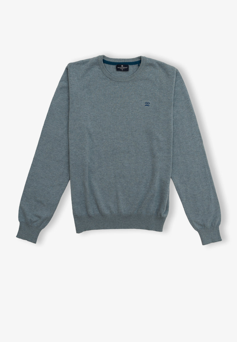 Jersey Cuello Caja Azul Humo