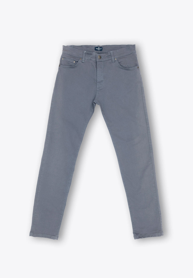 Pantalón Cinco Bolsillos Azul Grisáceo