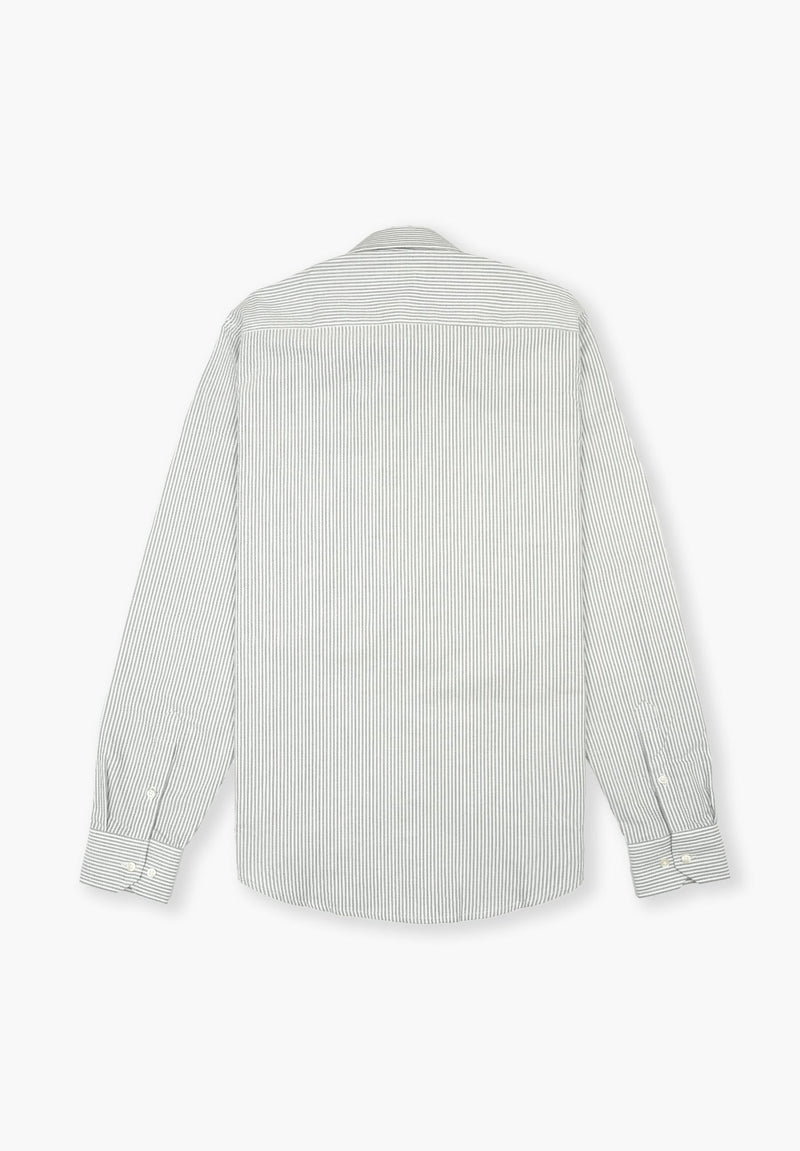 Camisa Oxford Rayas Gris