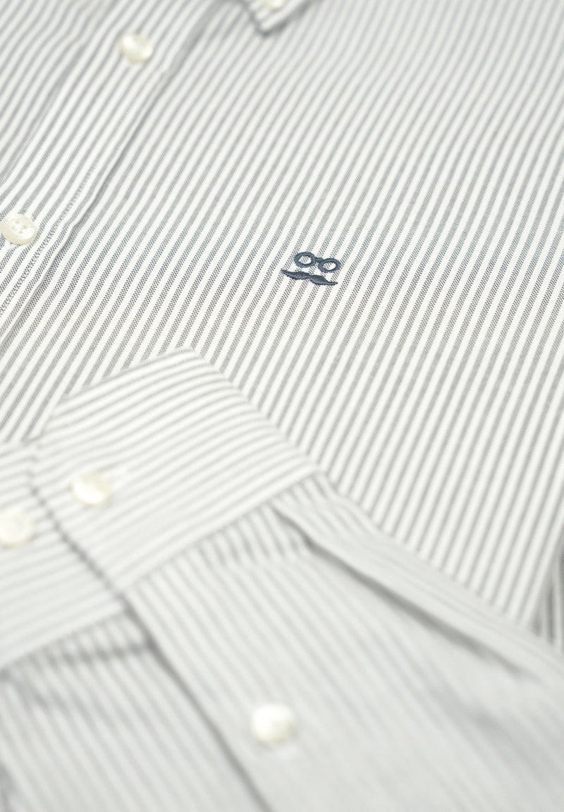 Camisa Oxford Rayas Gris
