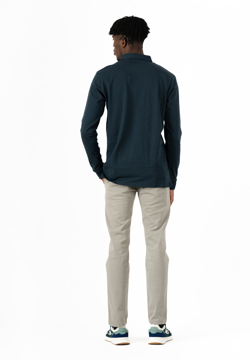 Polo M/L Makarthy Azul Petróleo