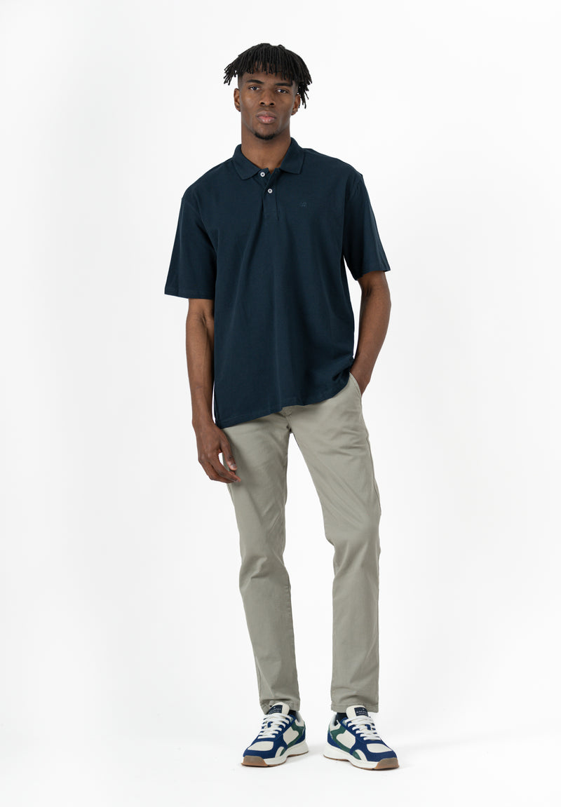 Polo Clásico Oversize Azul Petróleo