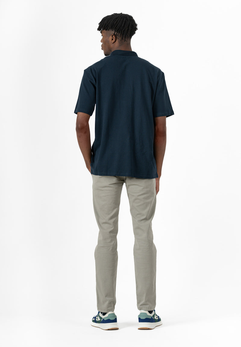 Polo Clásico Oversize Azul Petróleo