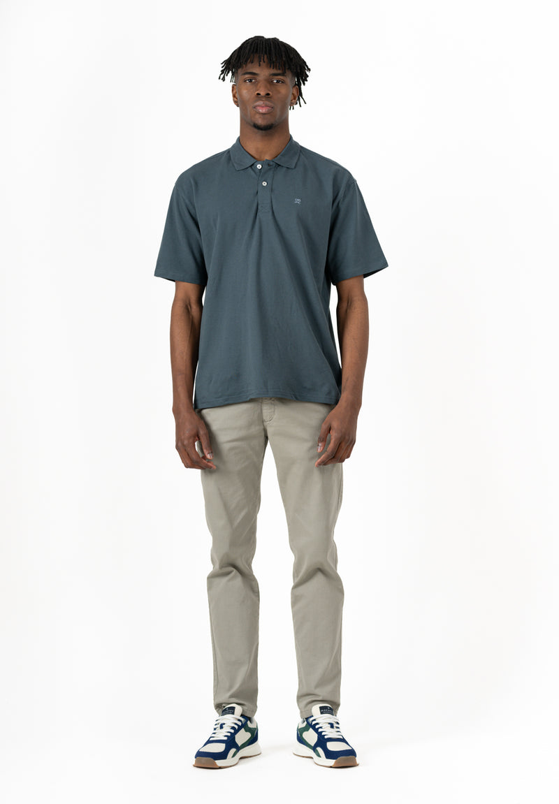 Polo Clásico Oversize Gris Oscuro