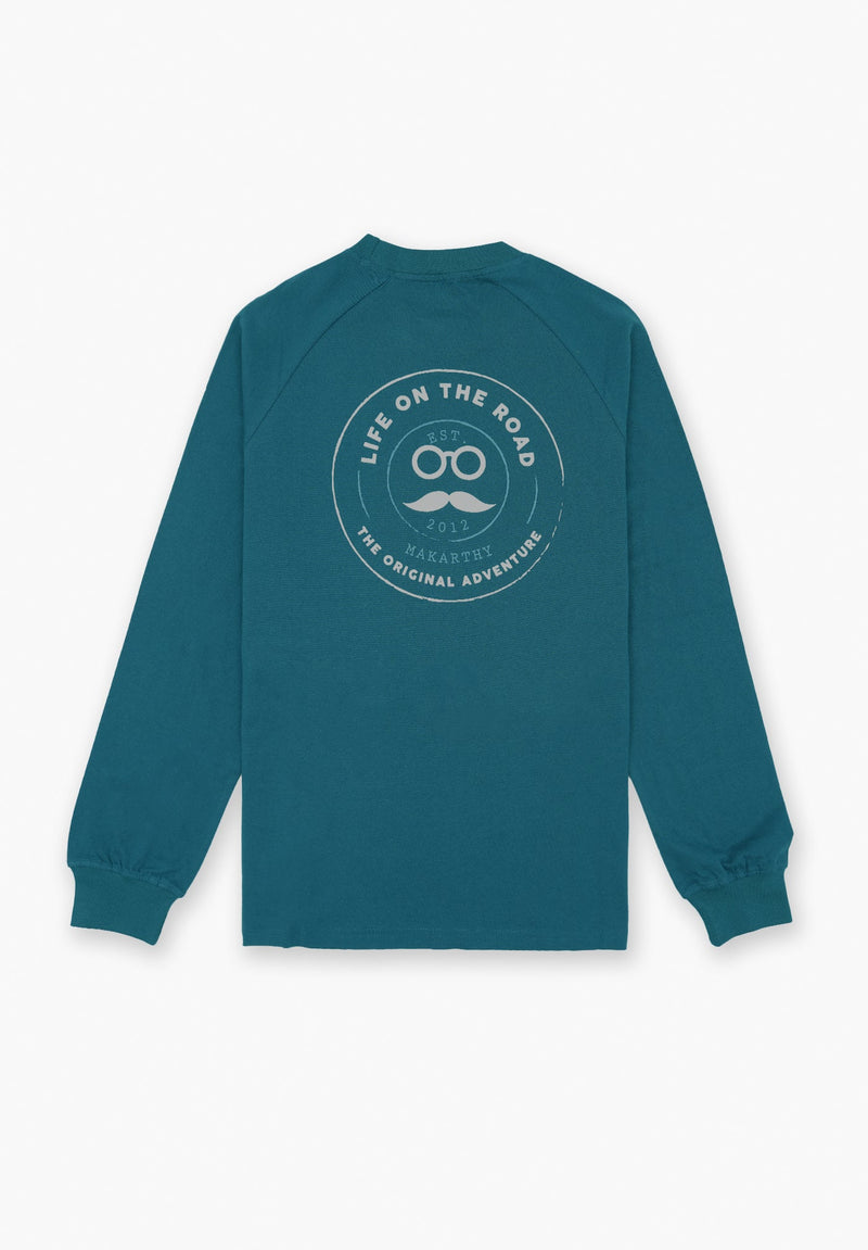 Camiseta Casual Long Patch Azulón