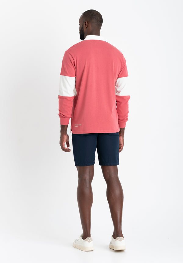 Polo M Larga Parche Flamingo