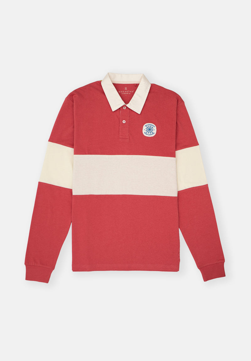 Polo M Larga Parche Flamingo