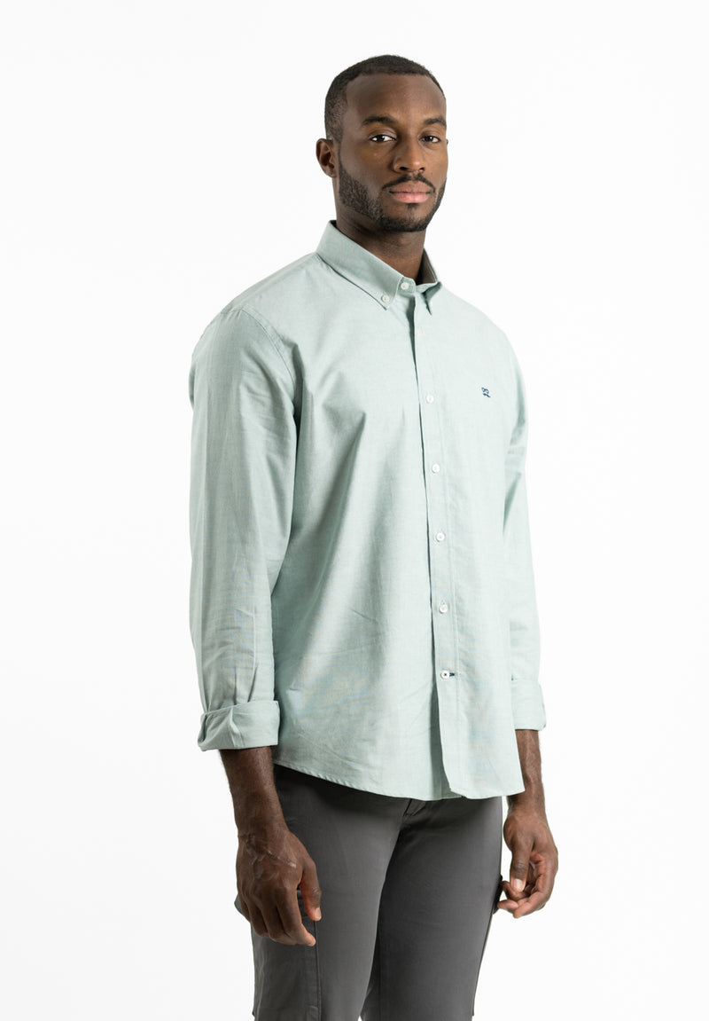 Camisa Manga Larga Oxford Verde Hierba