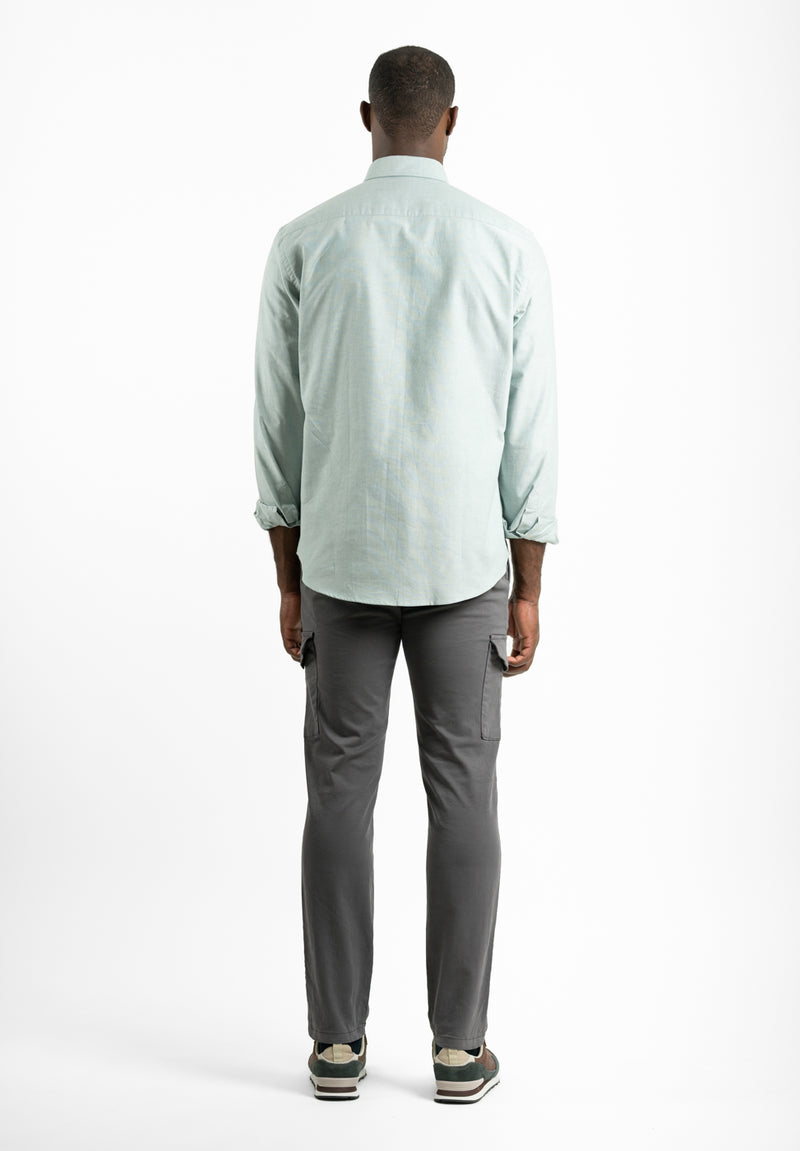 Camisa Manga Larga Oxford Verde Hierba