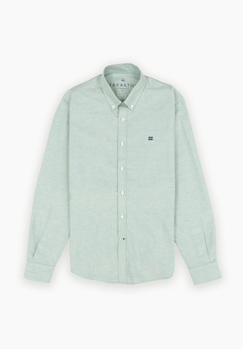 Camisa Manga Larga Oxford Verde Hierba