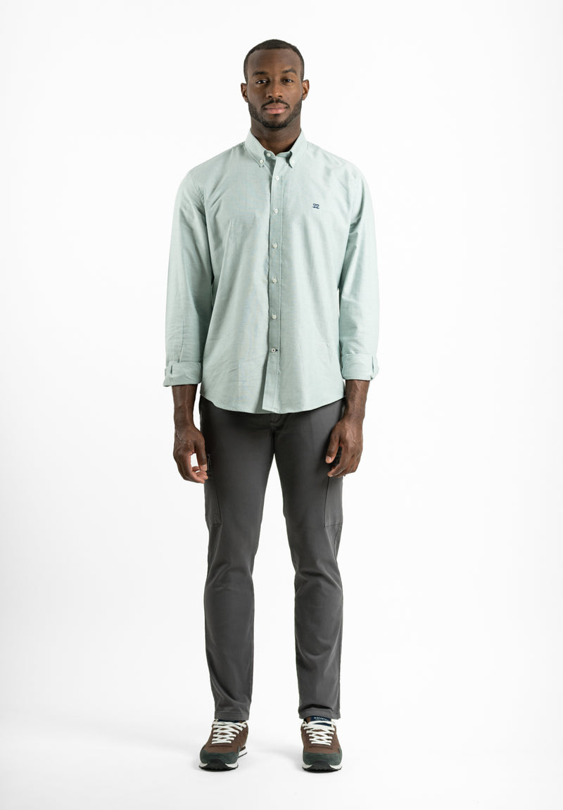 Camisa Manga Larga Oxford Verde Hierba