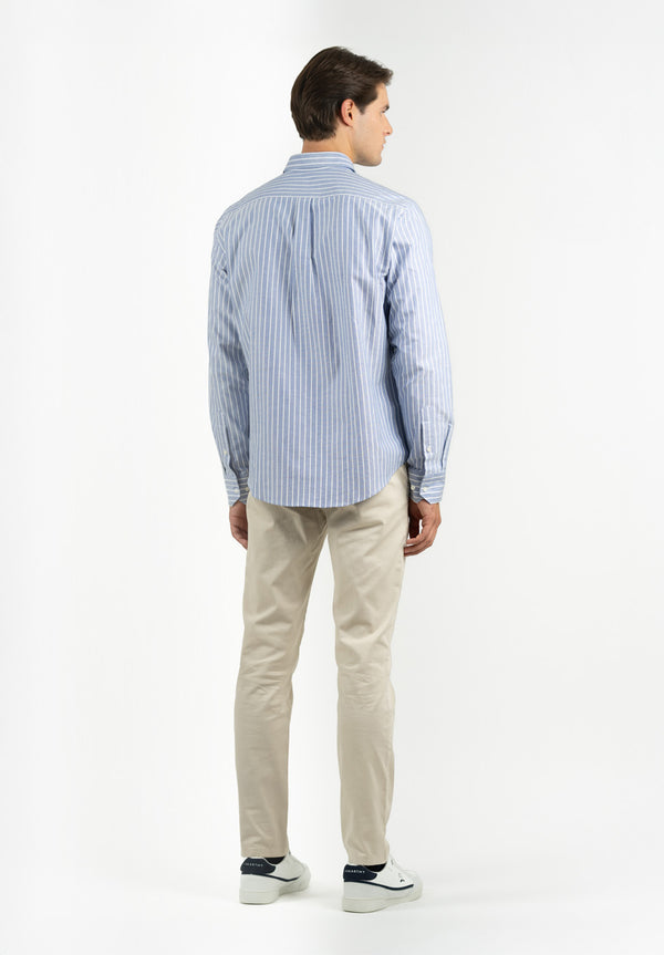 Camisa Manga Larga Rayas Light Marino