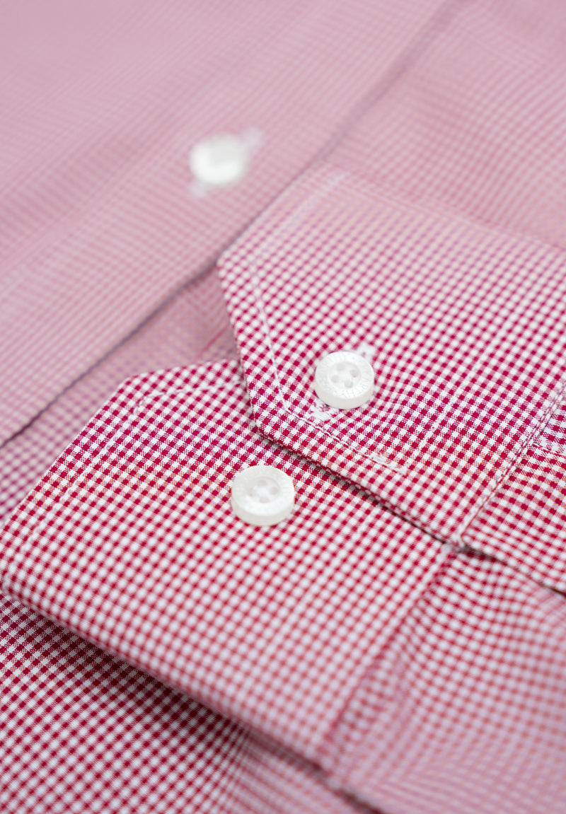 Camisa Vichy Botón Rojizo