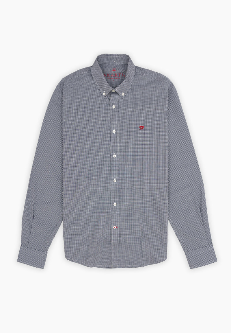 Camisa Vichy Botón Marino
