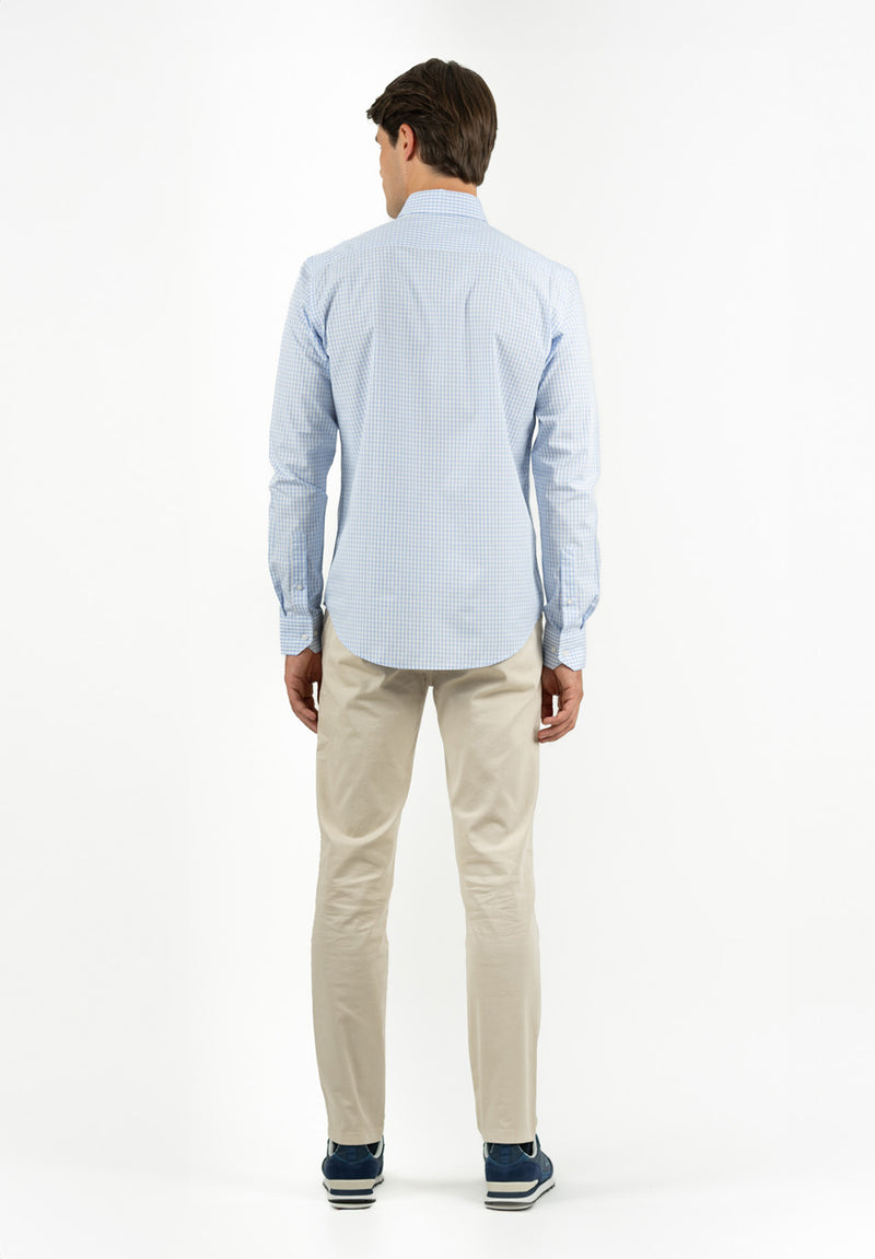 Camisa Manga Larga Regata Vichy Azul niebla