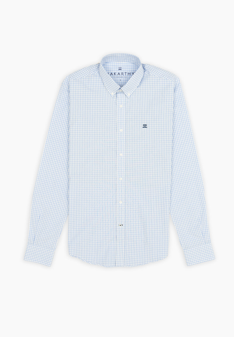 Camisa Manga Larga Regata Vichy Azul niebla