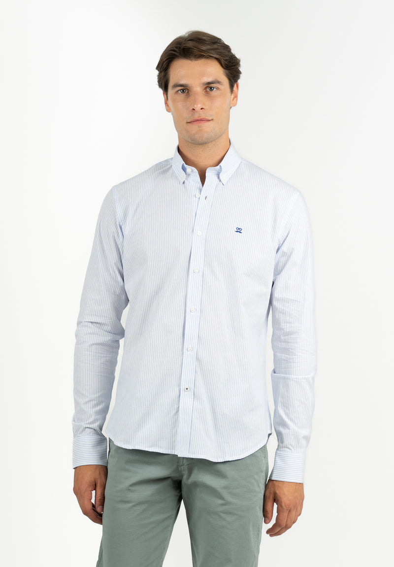 Camisa Manga Larga Regata Rayas Azul Niebla