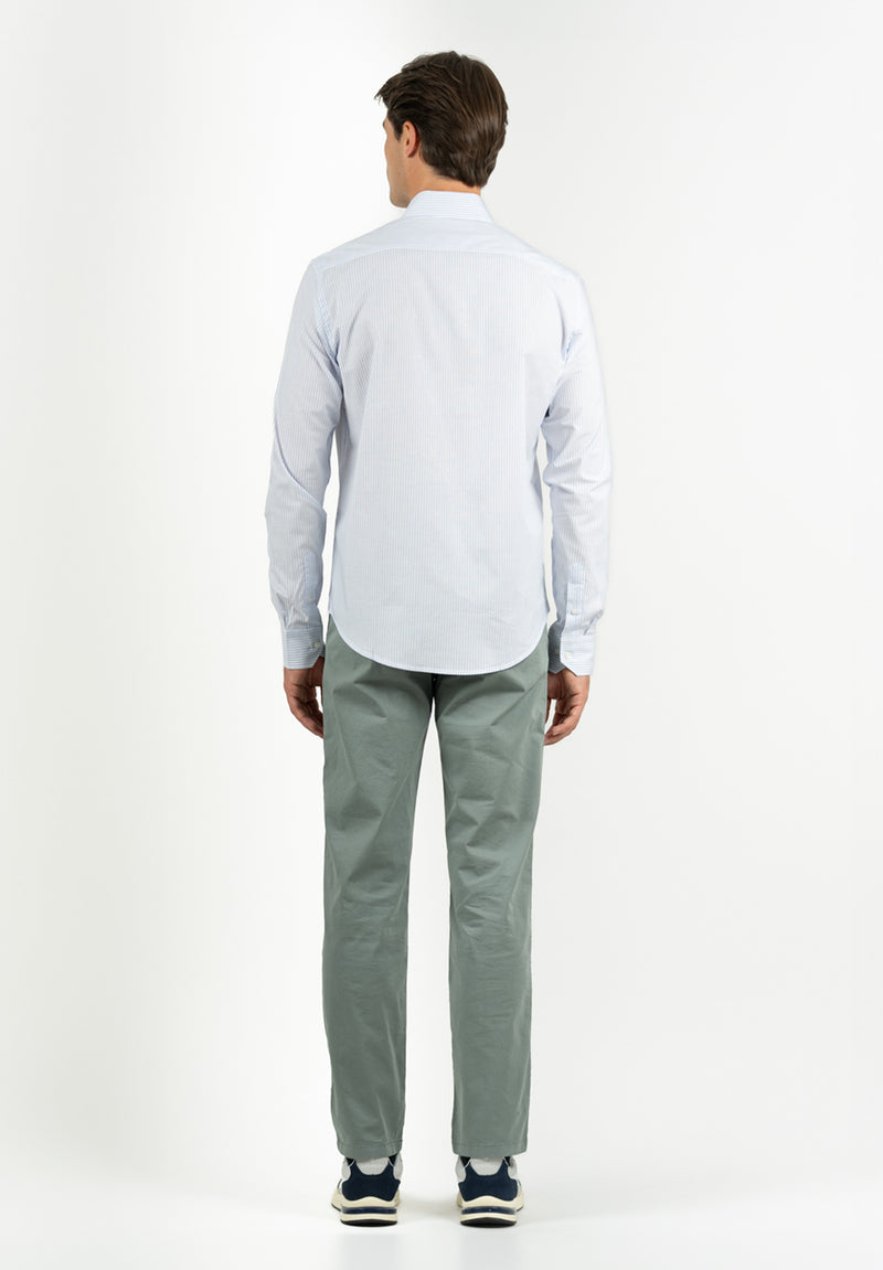Camisa Manga Larga Regata Rayas Azul Niebla