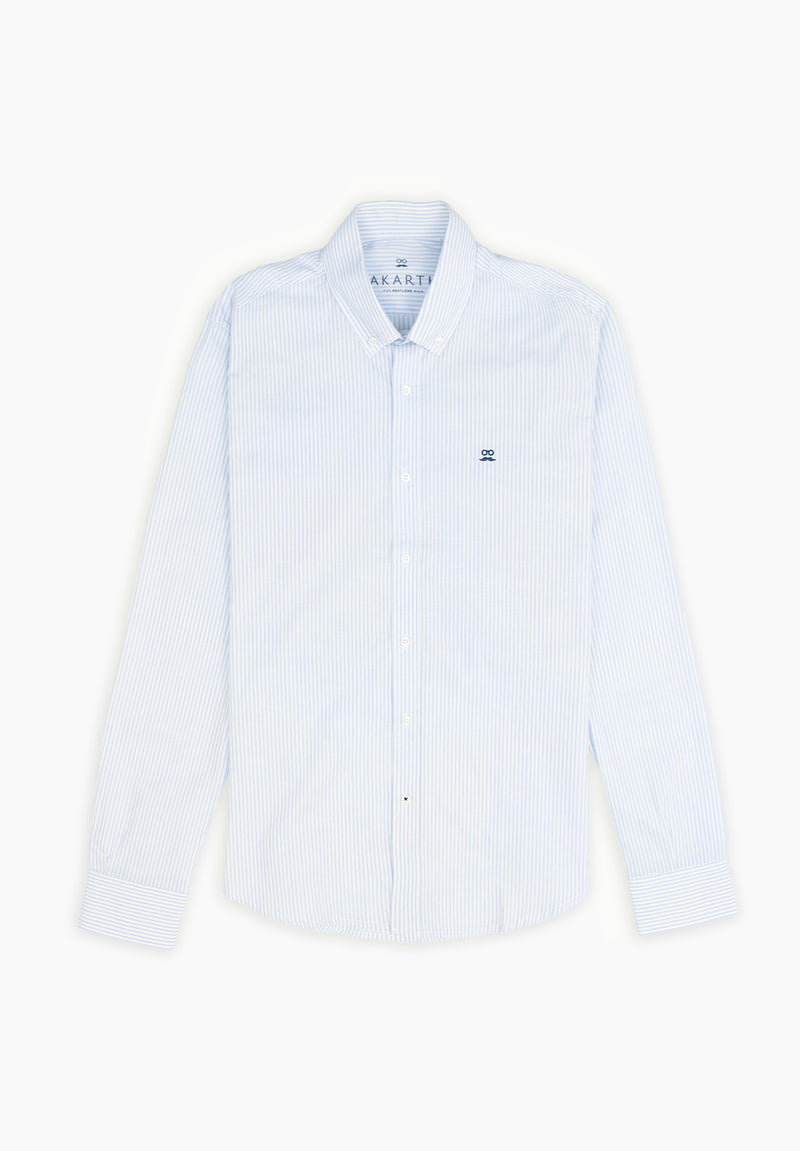 Camisa Manga Larga Regata Rayas Azul Niebla