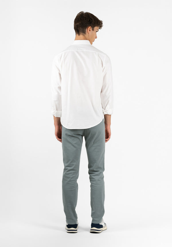 Camisa Pin Point Botón Blanco