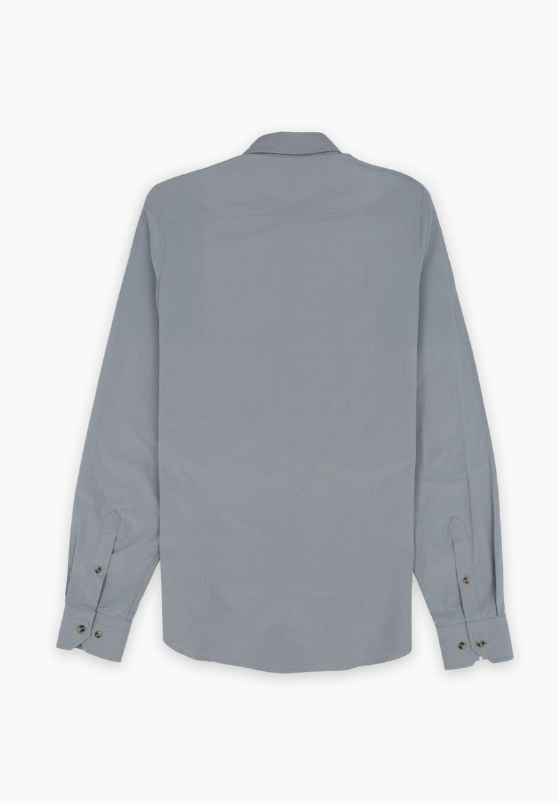 Camisa Manga Larga Lisa Poplin Carbón