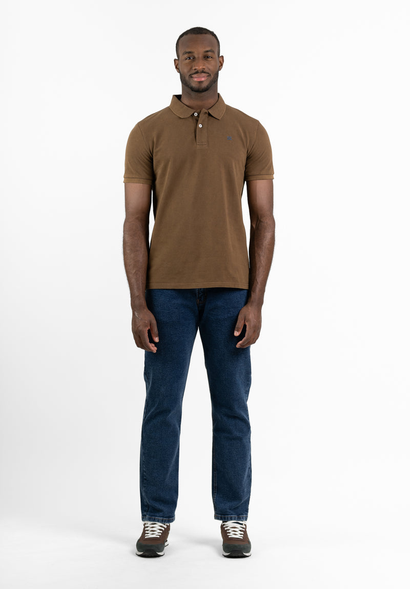 Polo Clásico Manga Corta Restless Soft Marrón