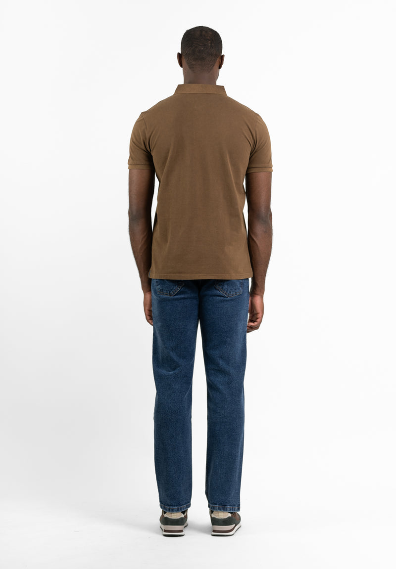 Polo Clásico Manga Corta Restless Soft Marrón