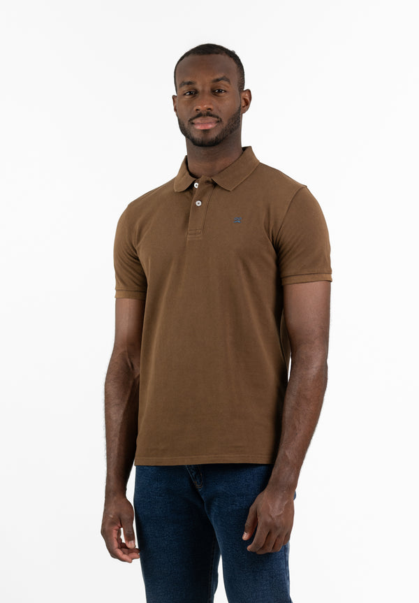Polo Clásico Manga Corta Restless Soft Marrón