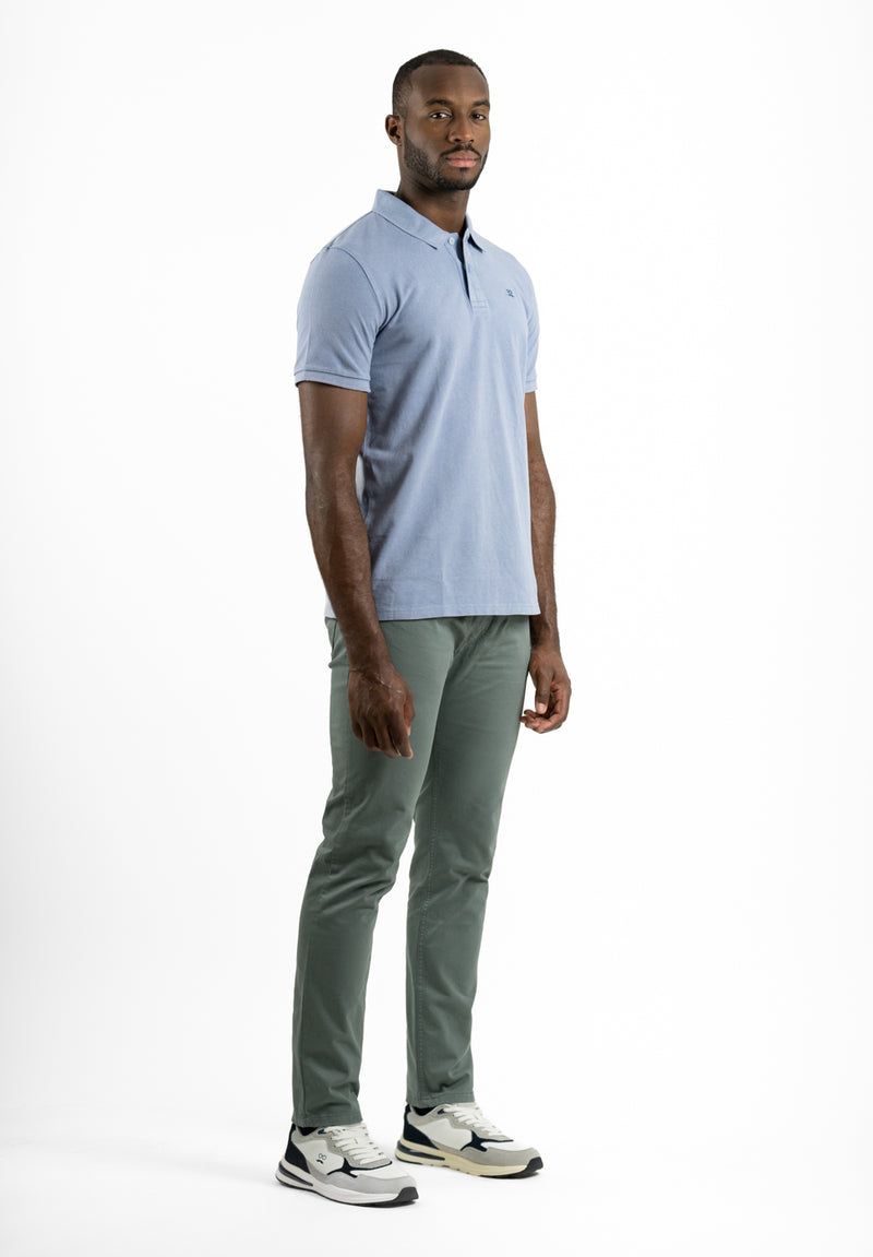 Polo Clásico Manga Corta Restless Soft Azul Niebla