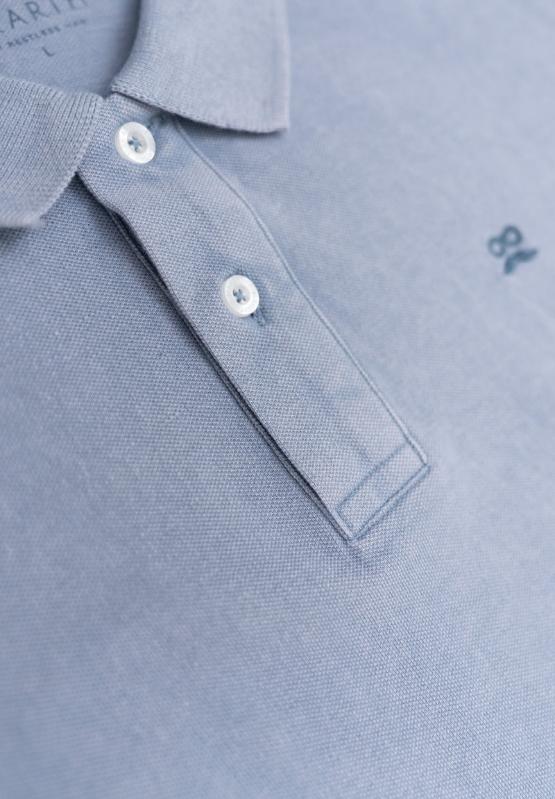 Polo Clásico Manga Corta Restless Soft Azul Niebla