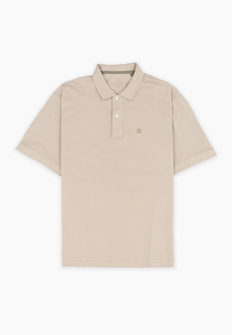 Polo Clásico Manga Corta Oversize Piedra