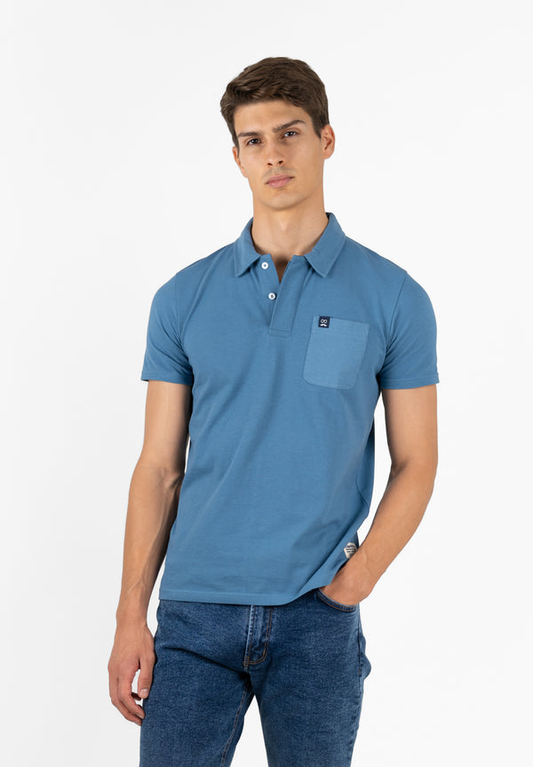 Polo Clásico Manga Corta Delavado Sarga Indigo