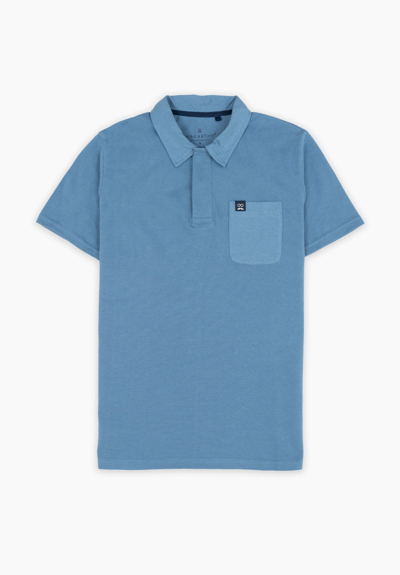 Polo Clásico Manga Corta Delavado Sarga Indigo