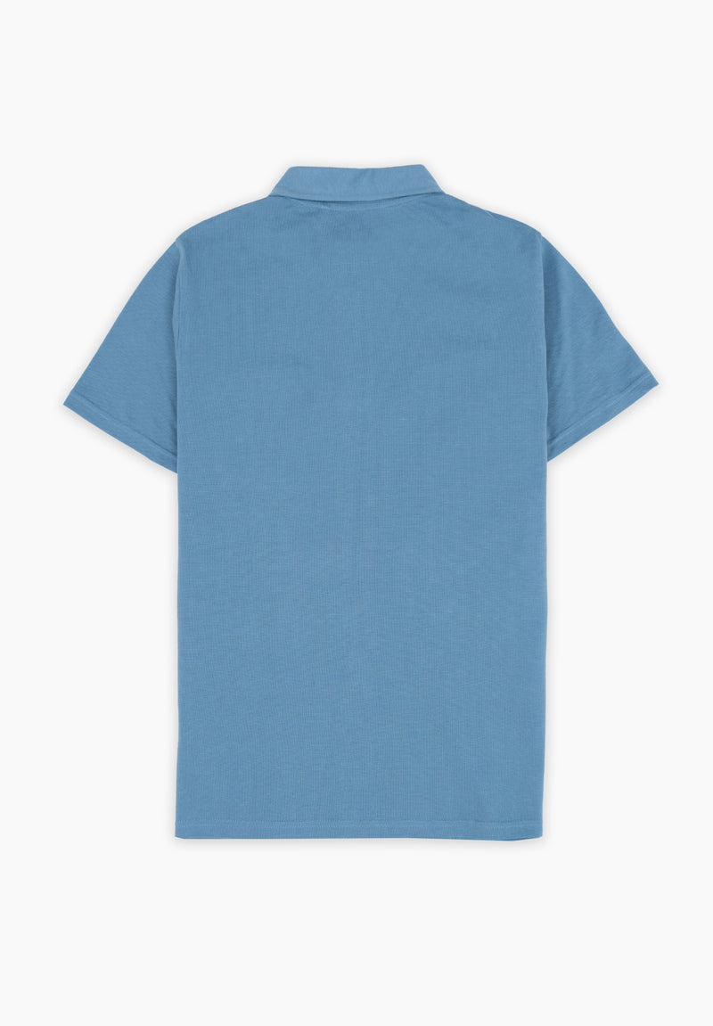 Polo Clásico Manga Corta Delavado Sarga Indigo