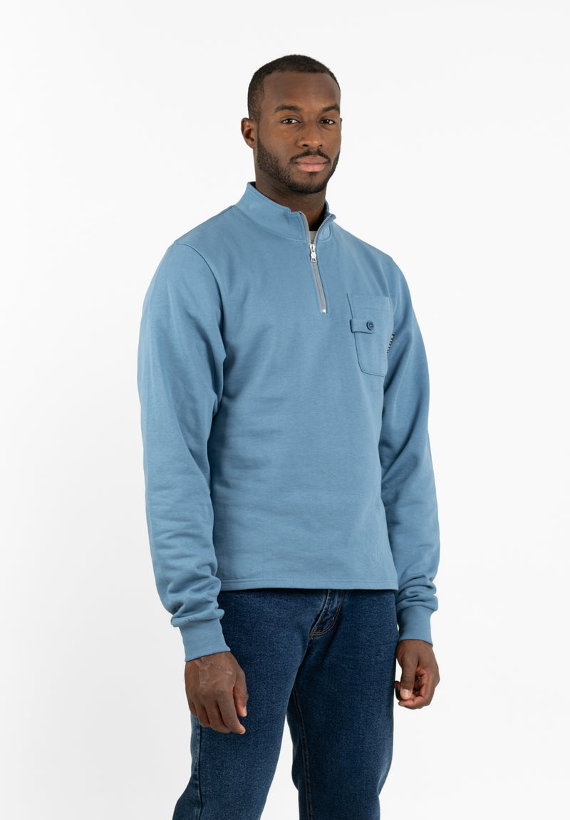 Sudadera Piqué Cuello Indigo