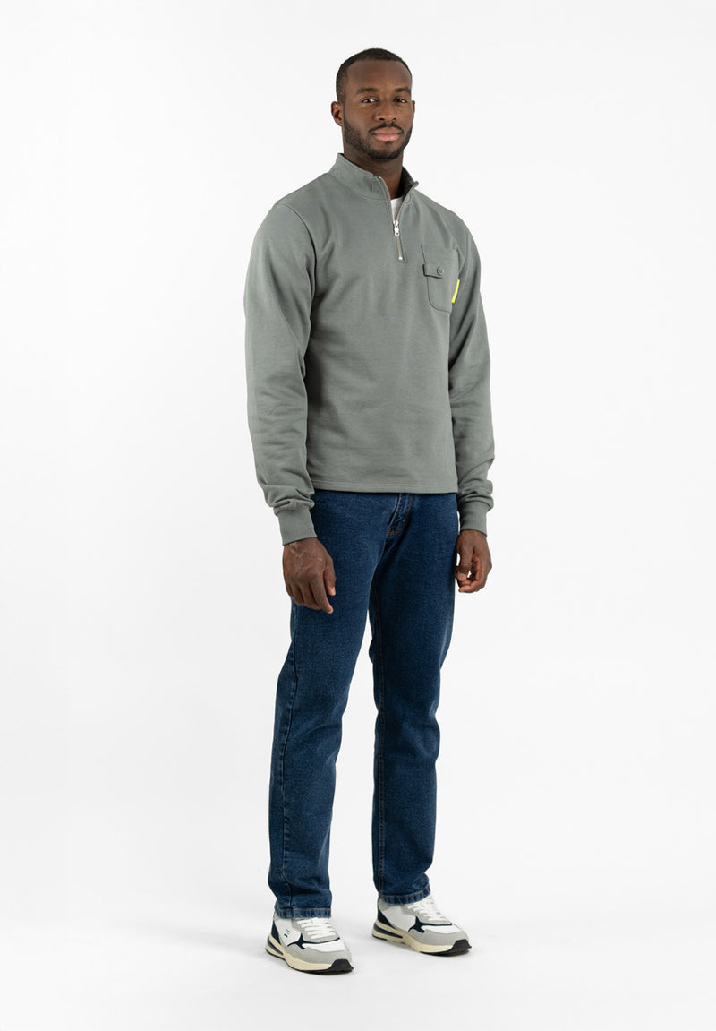 Sudadera Piqué Cuello Sage