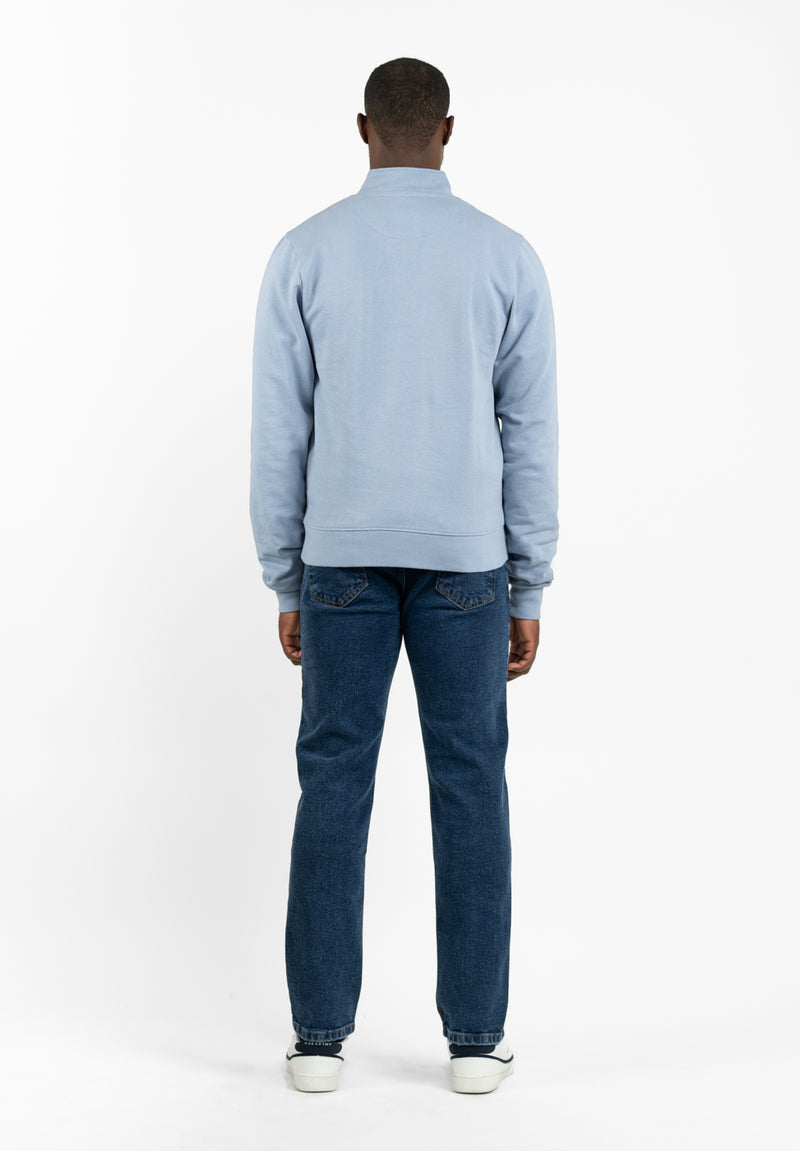 Sudadera Snaps Cuello Azul Niebla