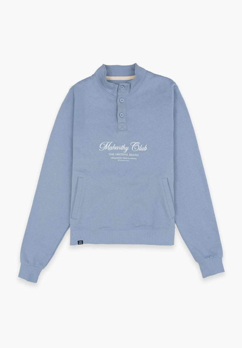 Sudadera Snaps Cuello Azul Niebla
