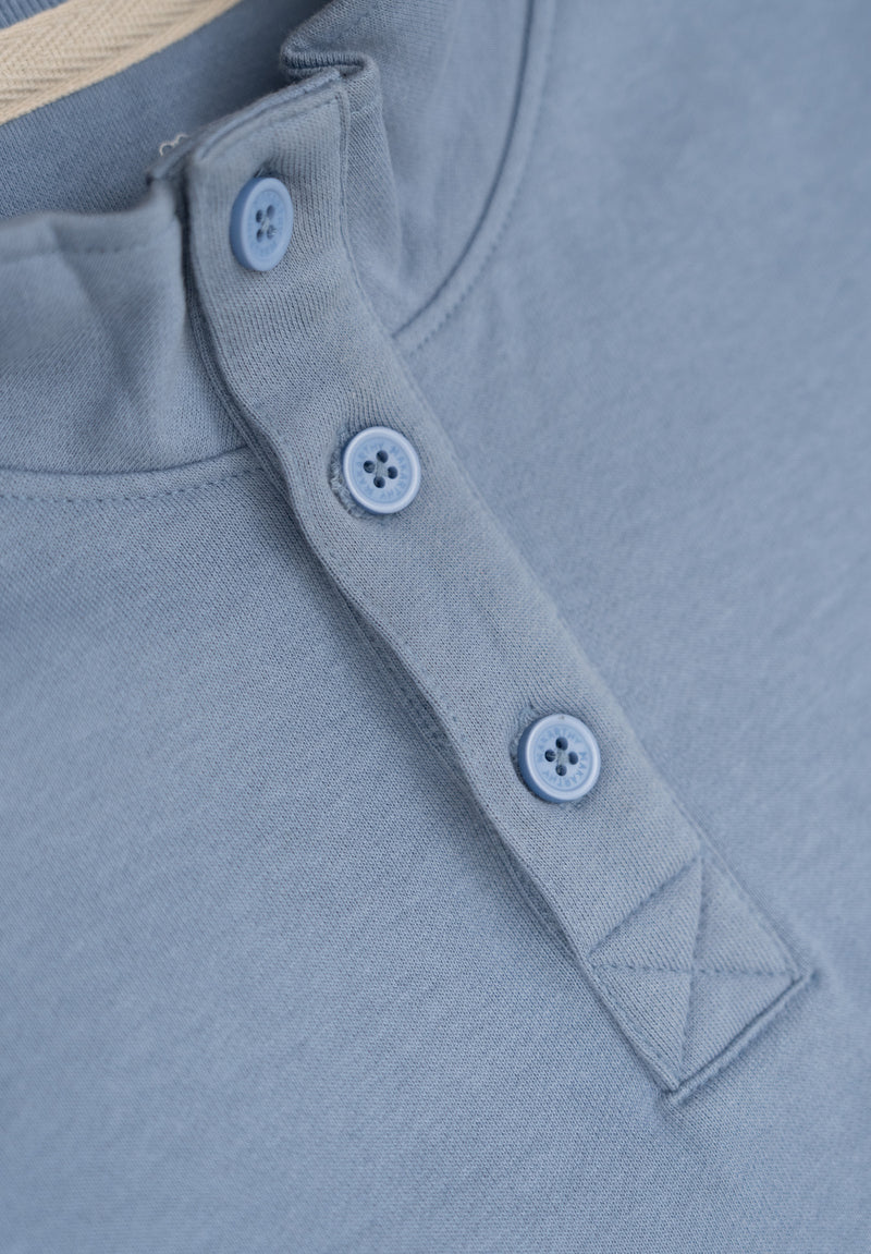 Sudadera Snaps Cuello Azul Niebla