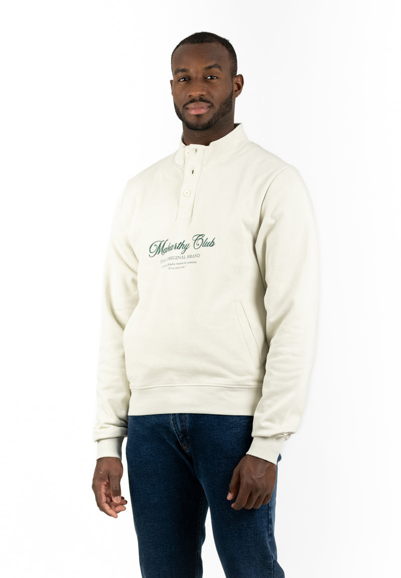 Sudadera Snaps Cuello Gris Verdoso