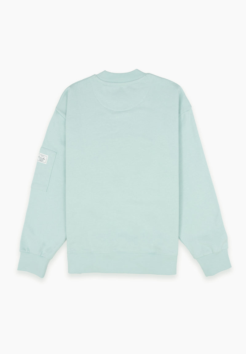 Sudadera Cuello Caja Bolsillo Agua Marina