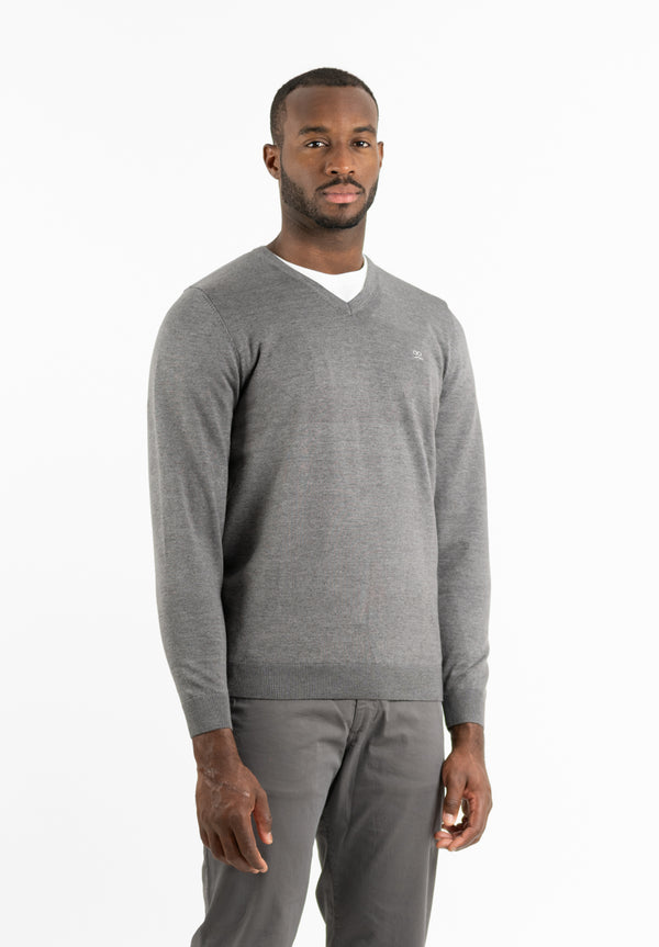 Jersey Cuello Pico Gris Oscuro